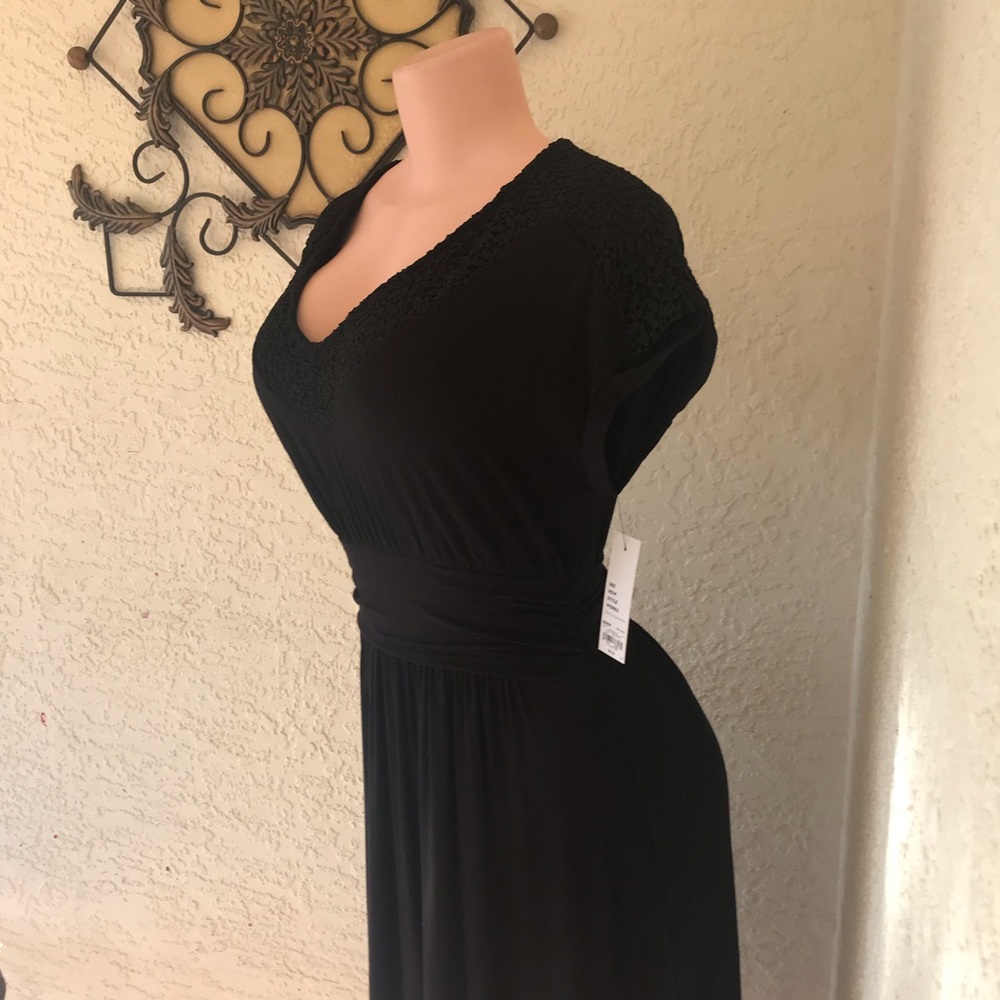Apt.9 V neck Embroidered High Low Dress